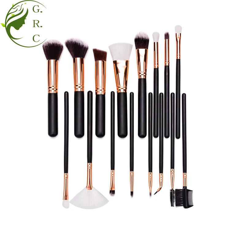 

Small order acceptable gradient Synthetic hair cosmetic brushes halal makeup brush private logo label 16 piece makeup brush set, Customized color