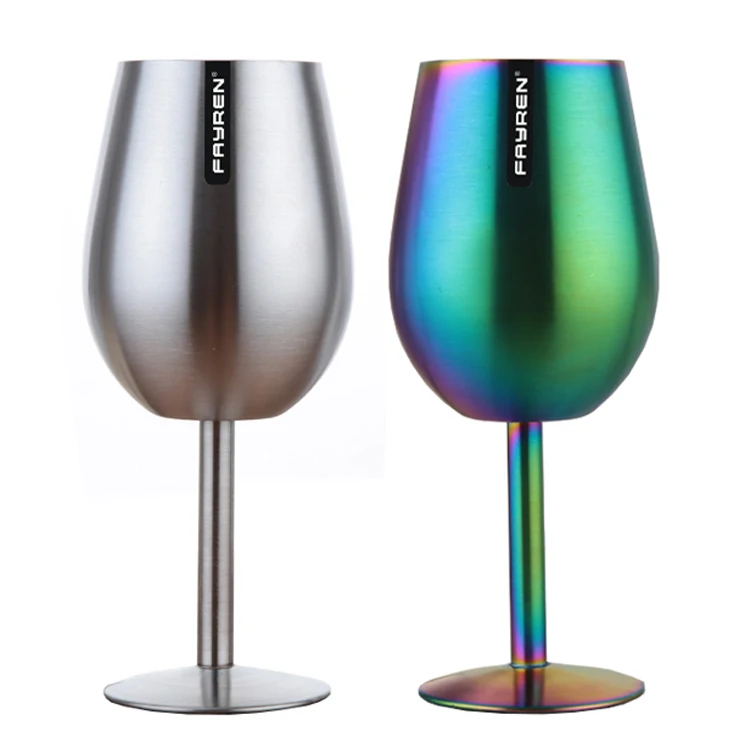 

Double wall stainless steel wine glass Insulated Unbreakable Goblets Stemmed Wine Glass, Customized color