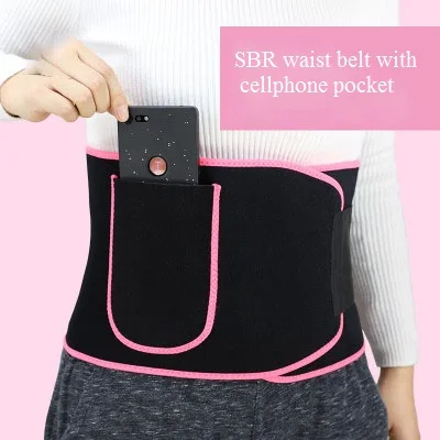waist trainer with cellphone pocke and neoprene waist trimmer belt for Women and Men