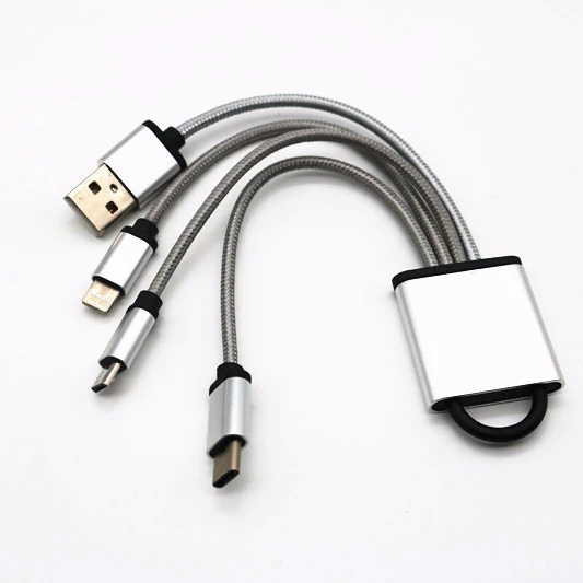 High quality  manufacturer new design usb laptop self charger cable 3 in 1 cable