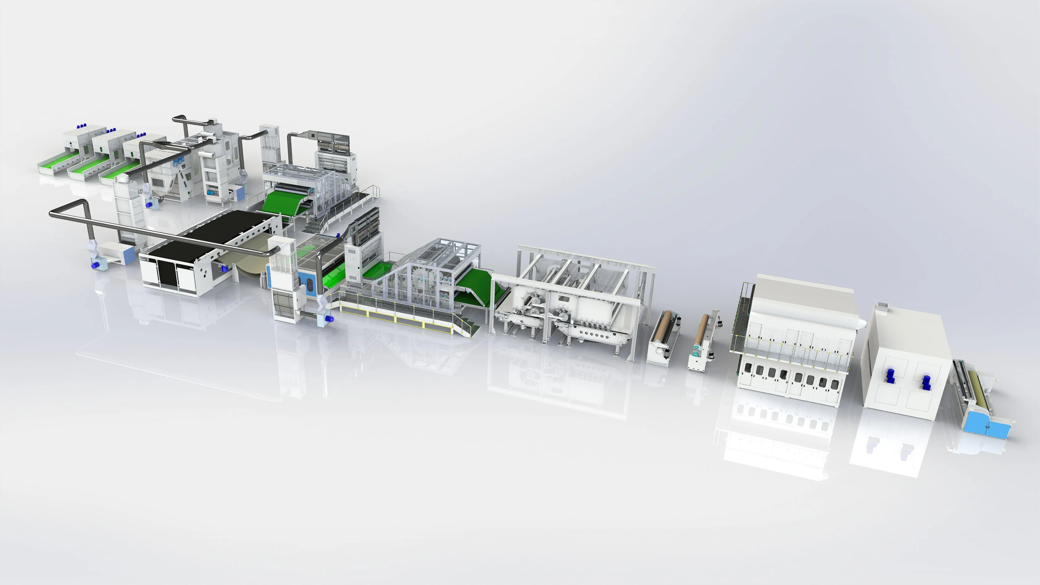 spunlace production line for making medical and health supplies