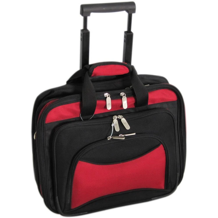 Classic Fabric Briefcase On Wheels Rolling Trolley Laptop Bag - Buy ...