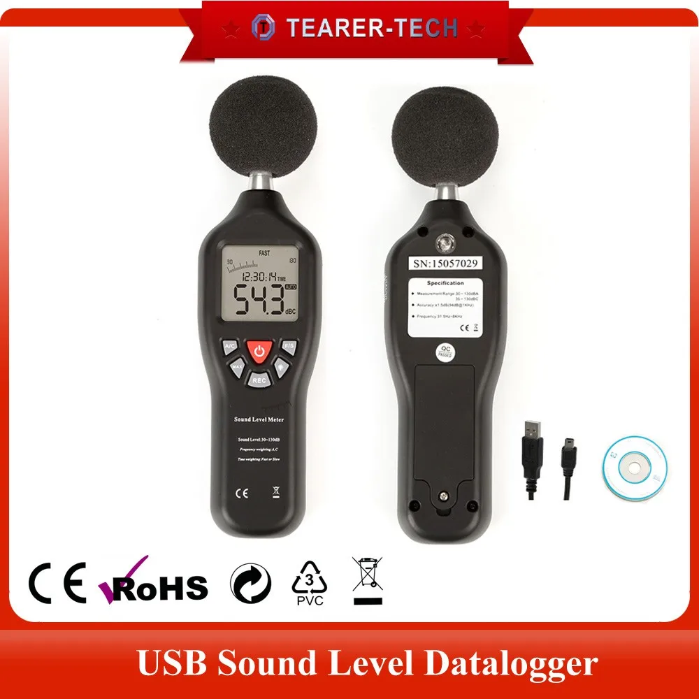 Digital Sound Noise Level Meter 30130 Db Decibel Data Logger Usb Cd
