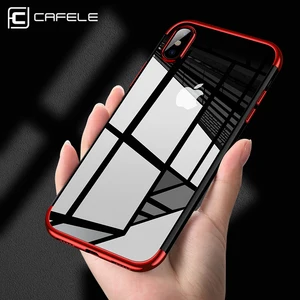 Fashion CAFELE Transparent TPU Soft plating Mobile Phone Back Shell for iPhone X Silicone Case