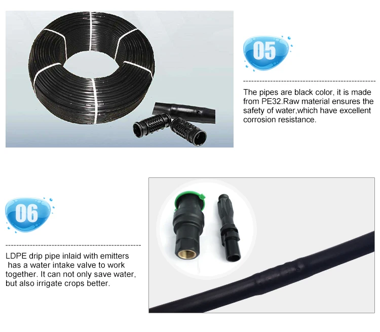 High Quality Ldpe Drip Irrigation Pipe With Emitters For Drip Irrigation System At Agricultural