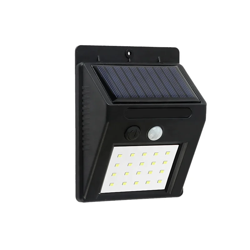 Wireless IP65 20 SMD Mounted 18650 Rechargeable Super Bright LED Wall Solar Outdoor Motion Sensor Light