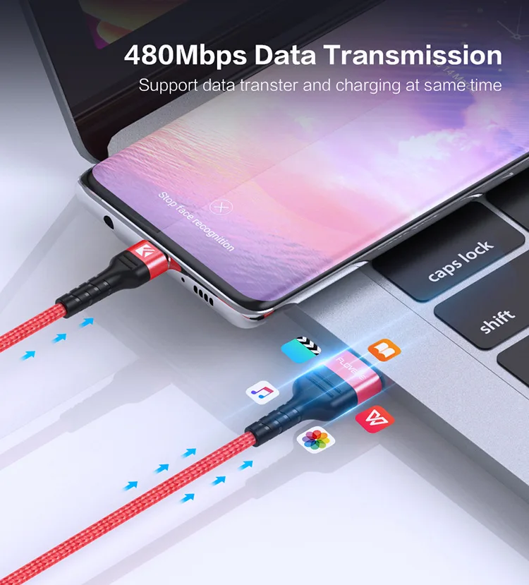2019 FLOVEME 3A Fast Charging Type-C USB Cable for huawei P30 P20 Pro Micro 1M Nylon Type C Data Wire Cord - ANKUX.COM