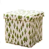 New Home Digital Printed Line Strengthen Storage Ottoman Stool