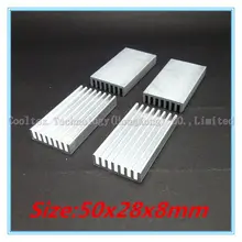 (100pcs/lot) 50x28x8mm Aluminum heatsink radiator for chip LED VGA RAM GPU VGA computer ‘s component heat dissipation