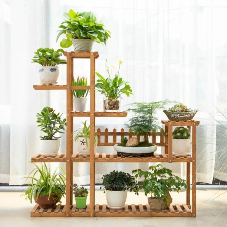 

Multifunctional Wooden Plant Display Stand, Natural