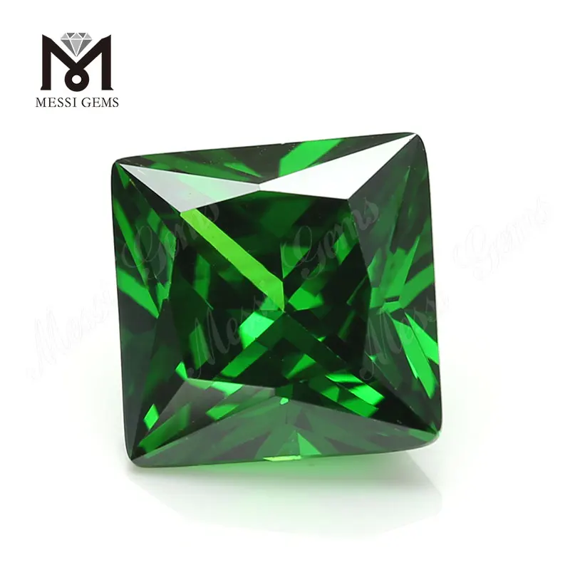 Hohe qualität farbe zirkon quadratische form grüne cz lose steine ​​mit niedrigem Preis