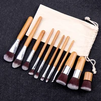 

2019 Professional 11 Pcs Bamboo Make Up Brush Set Foundation Brushes Makeup Brushes for beauty