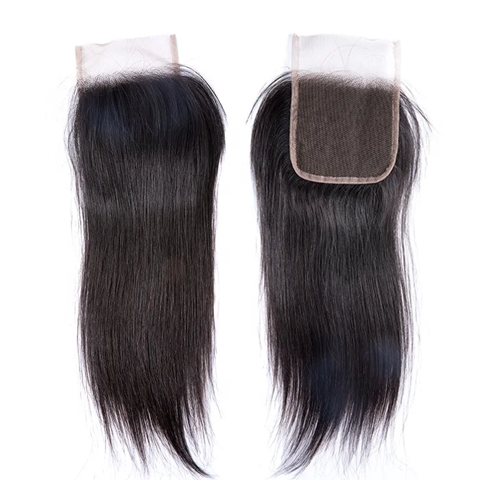 

Wholesale price free shedding and tangle straight 4x4 top closure virgin human hair lace closure