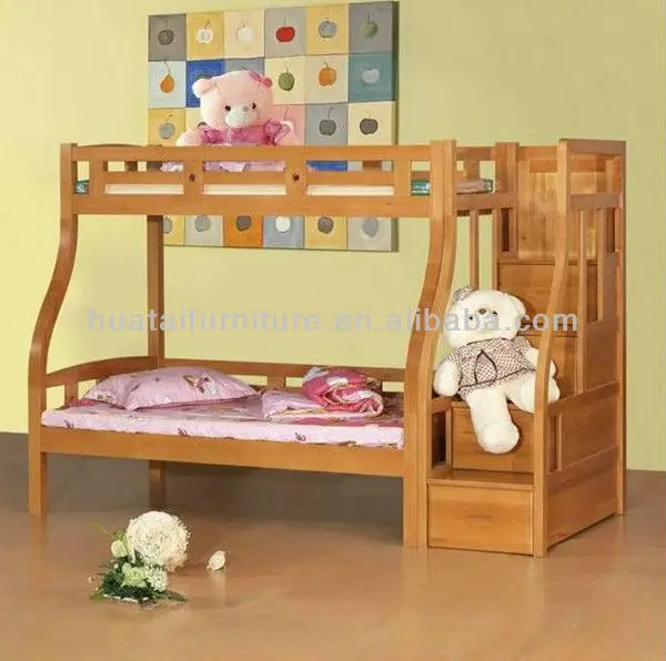 Solid Beech Wood Kids Bunk Bed Simple Mother Children Solid Wood Bunk