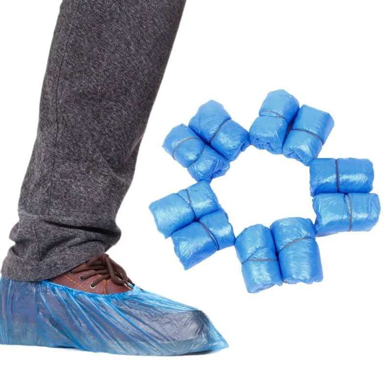 100Pcs-Elastic-Disposable-Plastic-Shoe-Covers-Waterproof-Rain-Boot-Carpet-Clean-Hospital-Overshoes - 