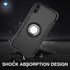 Mobile phone cover case for iphone x luxury, 2 in 1 tpu pc back case for iphone x ring holder shockproof hybrid case