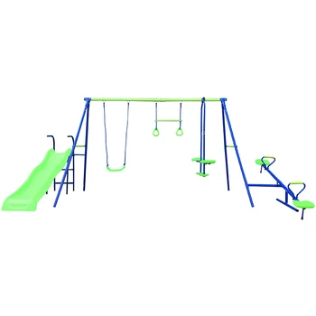 childrens outdoor swing and slide set