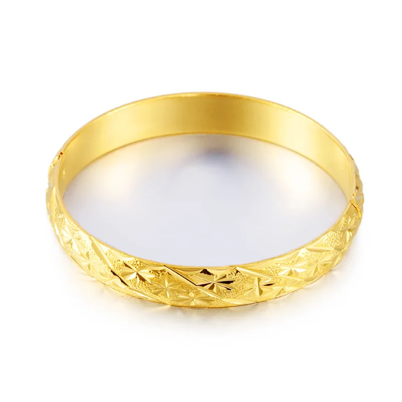 

Vietnam alluvial gold bracelets for women gold electroplating brass bangle wedding jewelry, Golden