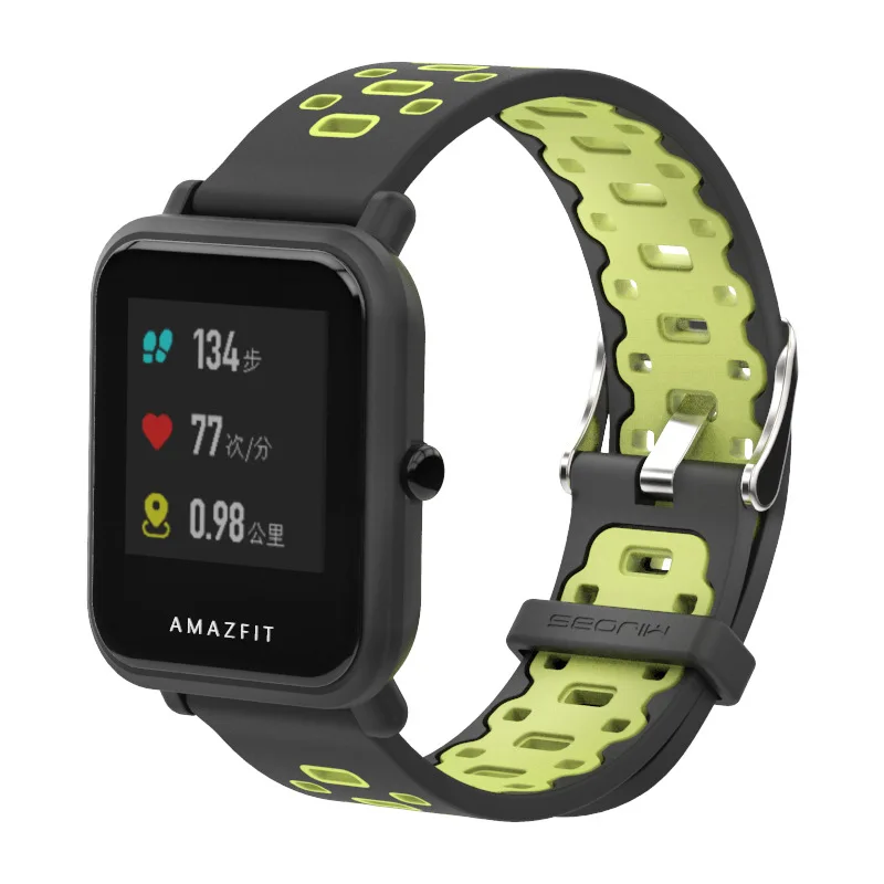 

20mm Sport silicone Strap For Amazfit Strap Xiaomi Amazfit Bip Wrist Band Straps Huami Amazfit Bip Bracelet Stratos 2 Pace