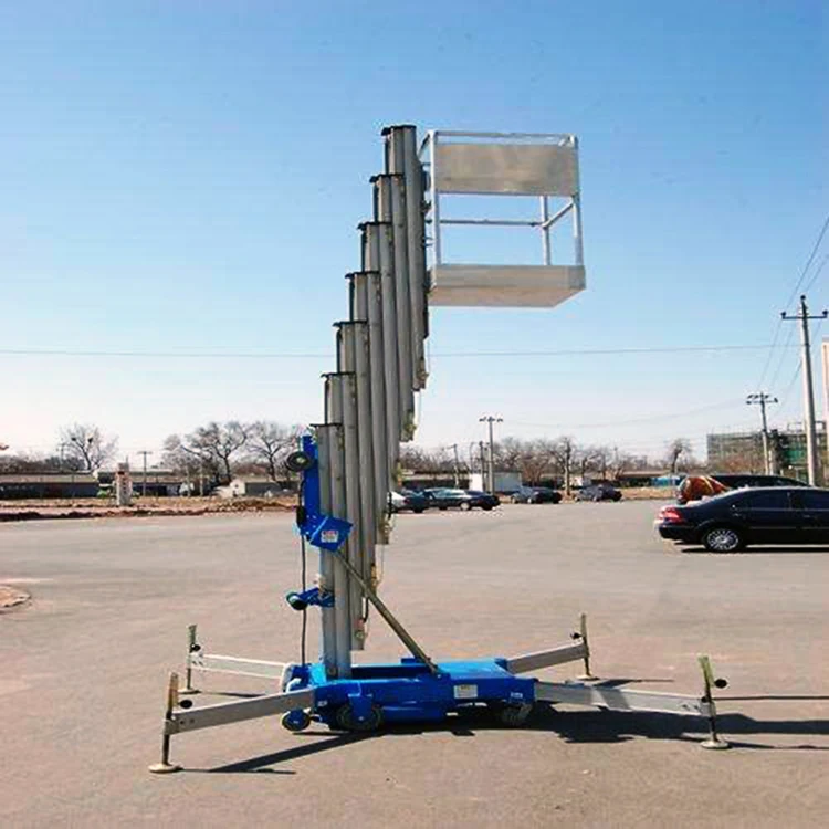 Aluminum Alloy Mast Hydraulic Fixed Scissor One Man Persona Working