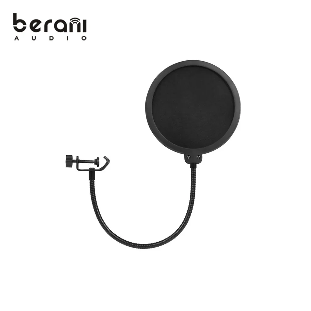 

BF8 Recording studio microphone pops filter flexible accessories for recording mic, Black