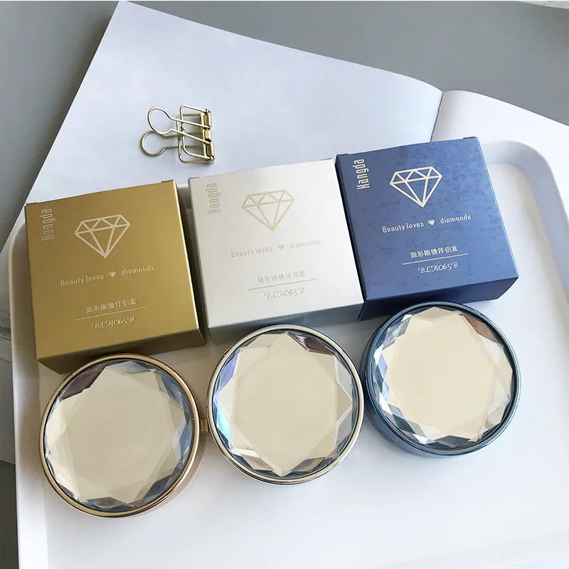 Luxury eye contact lens case diamond lenses dual box custom contact lens box good quality for women attractive