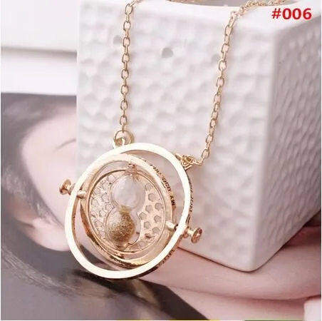 

Hot Sale Time Turner Necklace Hermione Granger Rotating Spins Gold Hourglass