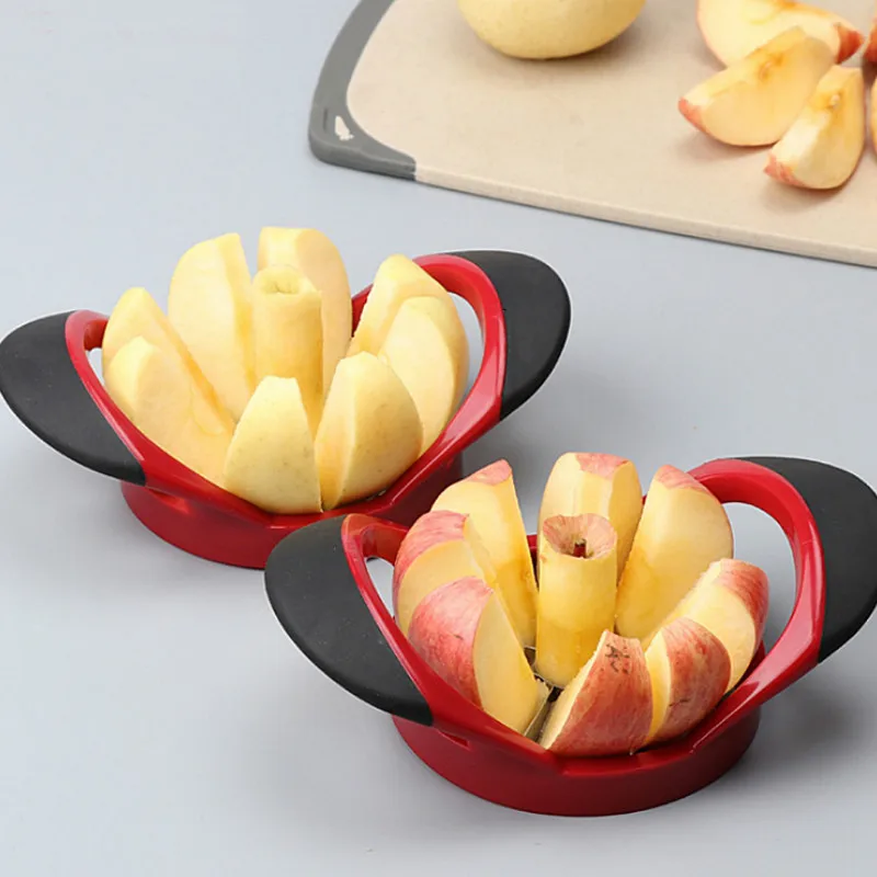 

Small Size Stainless Steel Apple Slicer Fruit Cutter Corer, Red &black