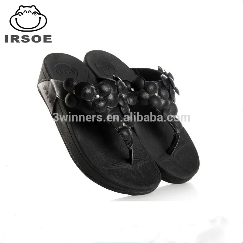 black fancy flat sandals