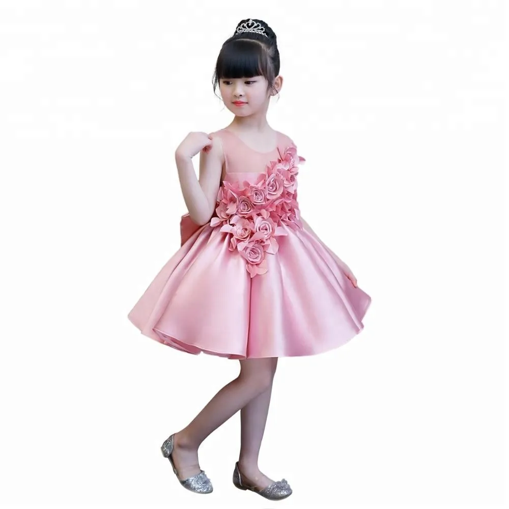 

2019 hot new products baby flower girls dresses wedding dress girl, Ivory or pink or other color