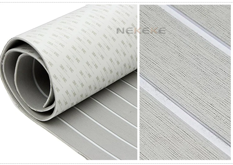 EVA Foam deck pad Faux Synthetic Teak Sheet Boat Yacht Decking Grey With White Lines