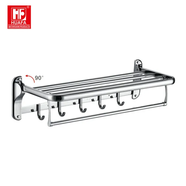 
Double layer stainless steel bathroom corner folding towel rack 