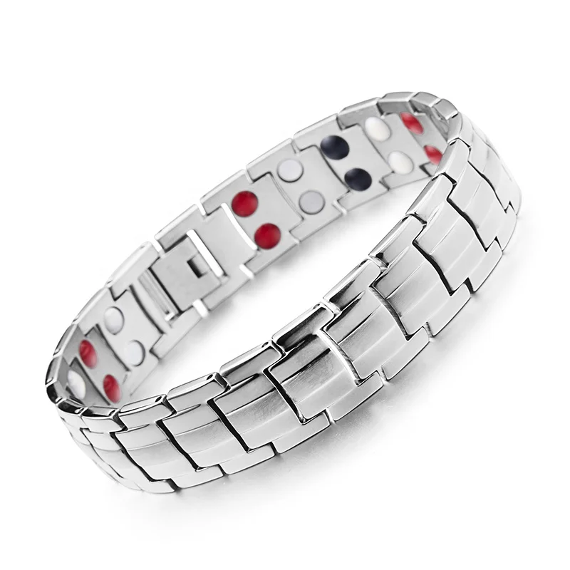

Double Line 4 in 1 316L Stainless Steel Bio Magnetic Bracelet For Man