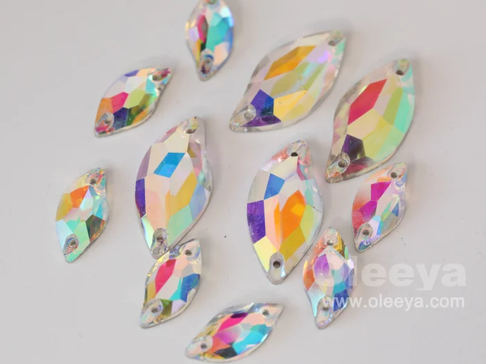 Colorful 5A Quality 13*18mm Pear Shape Crystal ab Sew on Gems Rhinestone Stone for Wedding Dress Bridal Gown Decorations