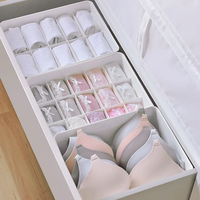 

SHIMOYAMA Wardrobe Plastic Creamy White Underwear Storage Box Cloths Drawer Organiser