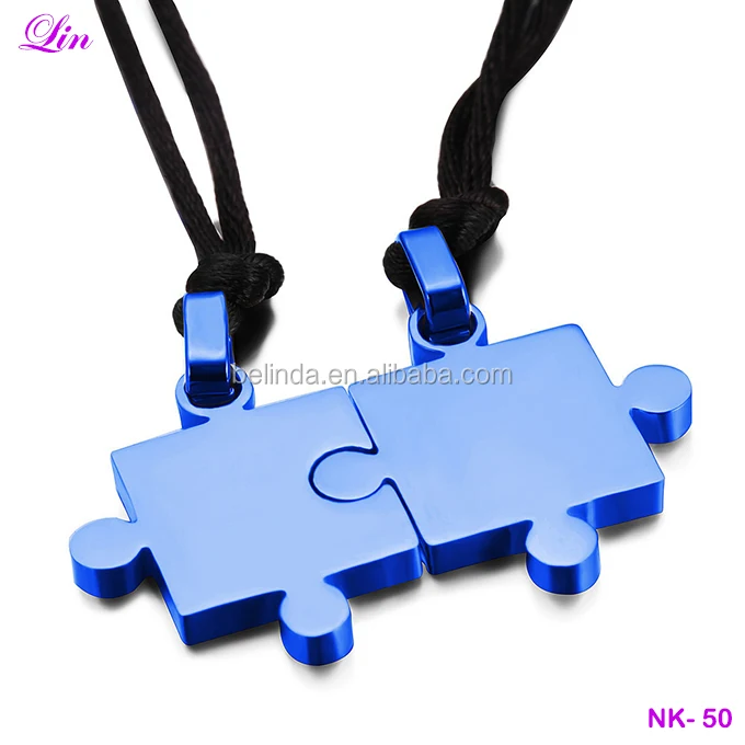 

Free Shipping by DHL/FEDEX/SF Couples Stainless Steel Puzzle Necklaces, Color