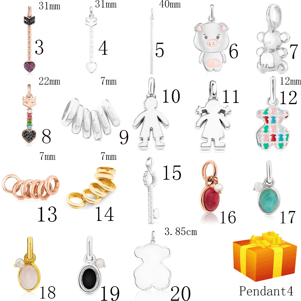 

2019 100% 925 Sterling Silver Bear Pendant Fashion Pendant High Quality Jewelry Manufacturer Wholesale Free Shipping