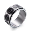 Hot sale game of thrones song of ice and fire family crest marks stainless steel rotating men's rings