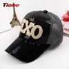 Tlove 2018 good quality colorful sequins sparkle mesh baseball cap custom baseball hats unique snapback hat designer caps