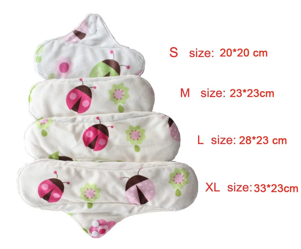 Reusable Waterproof Cloth Menstrual Pads Women Soft Sanitary Napkin