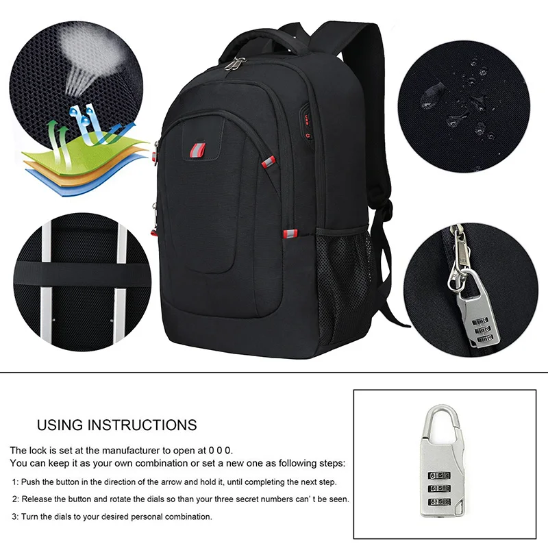 
New 17.3 inch Anti Theft Laptop Backpack for High School or College Laptop Bag Business Unisex Backpack for Travel or Office 