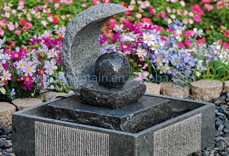 Garden Indoor Floating Stone Granite Sphere Water Ball Fountain
