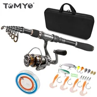 

ToMyo Spinning Telescopic Fishing Rod and Reel Combo Kit Set, with Line Lures Hooks Reel and Carry Bag