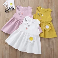 

Flower Embroidered Toddlers Girls Princess Dresses Baby Girls A-Line Lovely Sleeveless Summer Dress Kids Girls Cotton Clothes