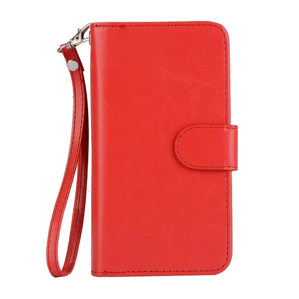 Crasyhorse Pattern Detachable Wallet Stand Leather Case with Wrist Strap for iPhone X