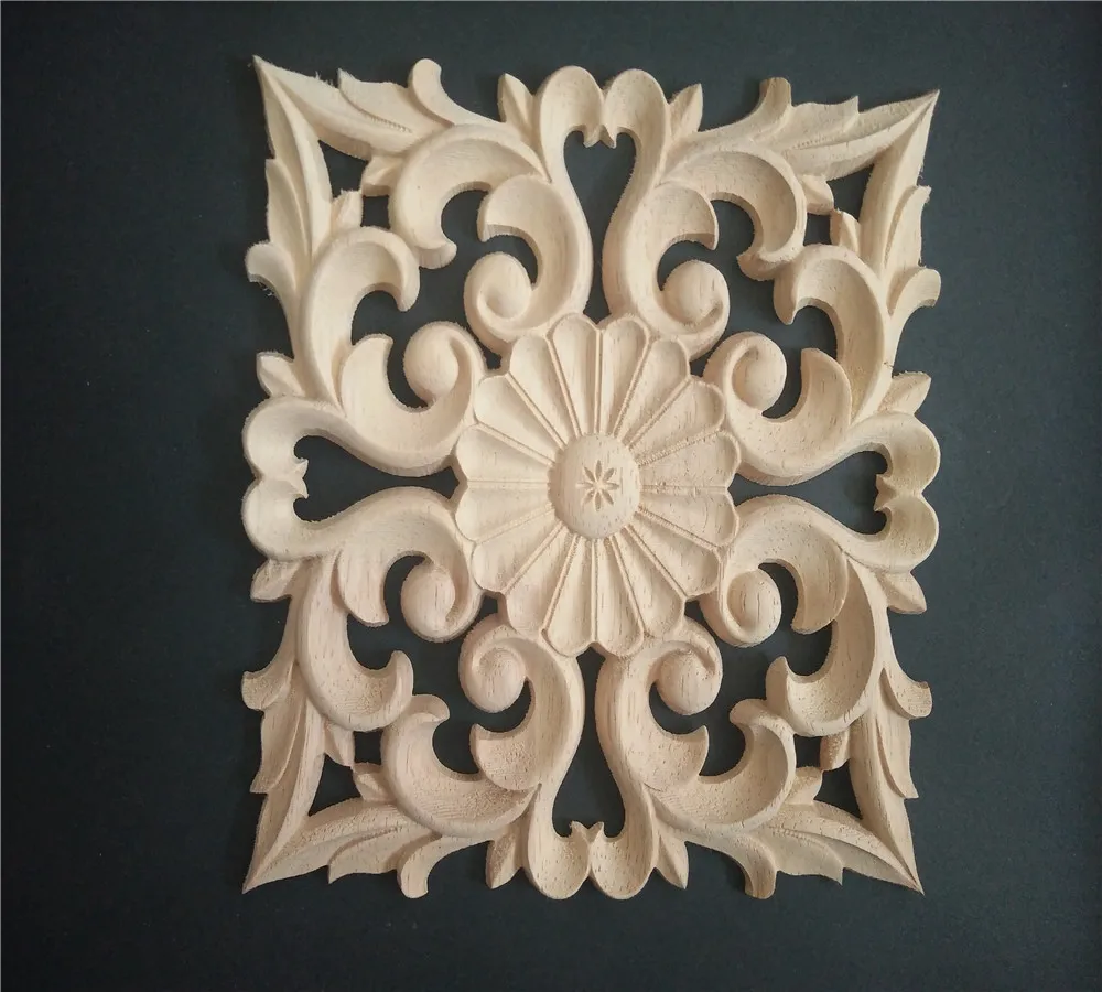 Furniture Embellishment Floral wood Applique antique wood applique