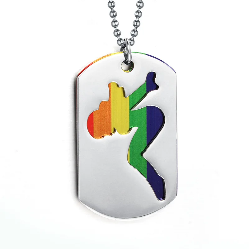 DOG TAG Regenbogen Rainbow Erkennungsmarke Lesben Gay Kette Fahne Flagge 30x50 
