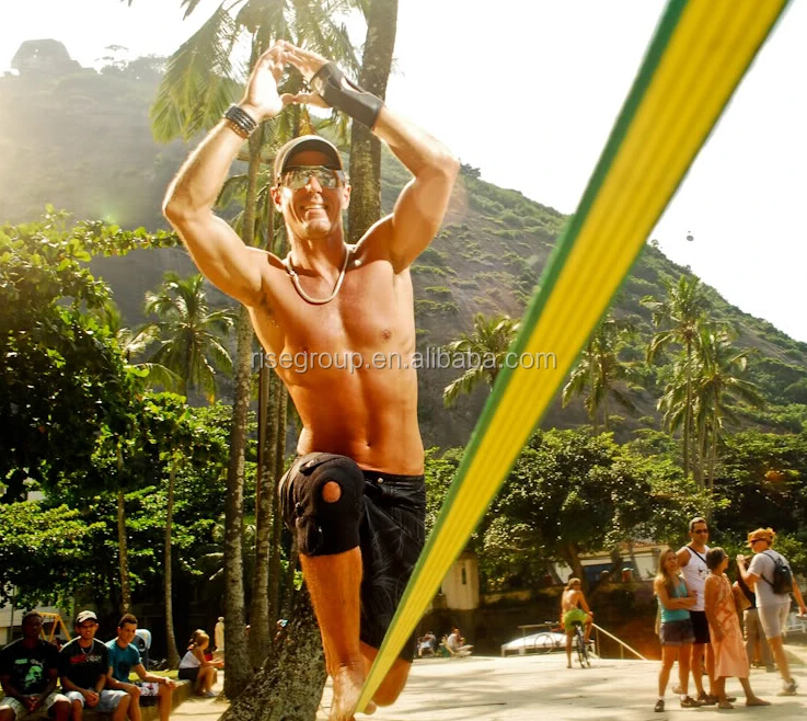 

High End slackline set for outdoor sports balance game, Orange;grey;blue;black;yellow;etc