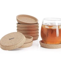 

reusable glass cork holder sleeve cork with cup coffee coaster cork cup