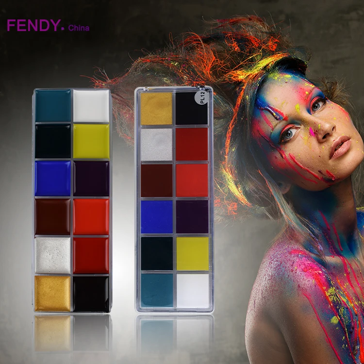 

Face body paint waterproof oil painting Halloween body paint private label, 12 color